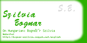 szilvia bognar business card